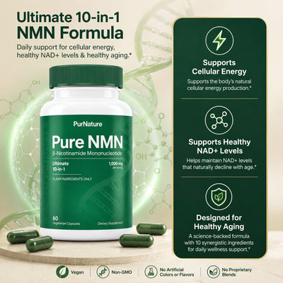 Pure NMN Capsules (Perfect 10-in-1 Formula)