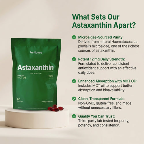 PurNature Astaxanthin 12mg (60 Softgels)